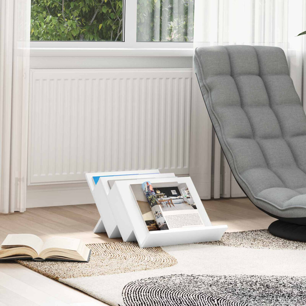 Vidaxl Magazine Rack White 53 X 40 X 28.5 Cm Engineered Wood