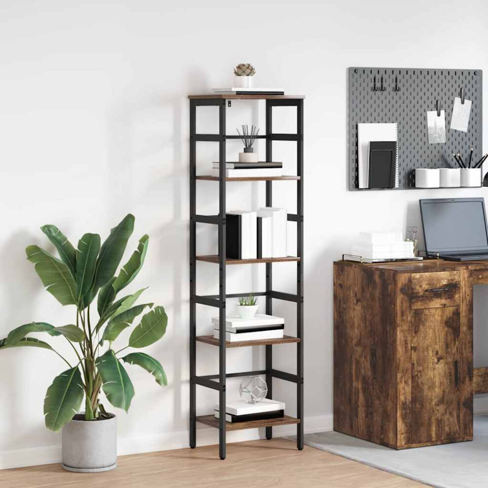 Vidaxl Bookshelf Smoked Oak 40 X 29.5 X 149 Cm Engineered Wood