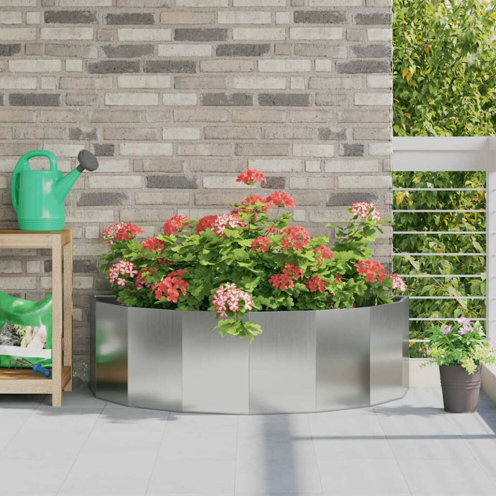 Vidaxl Planter 120 X 60 X 35 Cm Galvanised Steel Silver