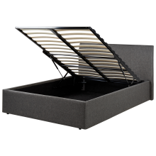 Ottoman Bed ORBEY Fabric Grey 120 x 200 cm (EU Small Double)