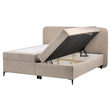 Divan Bed with Storage REGENT Fabric Taupe 160 x 200 cm (EU King Size)