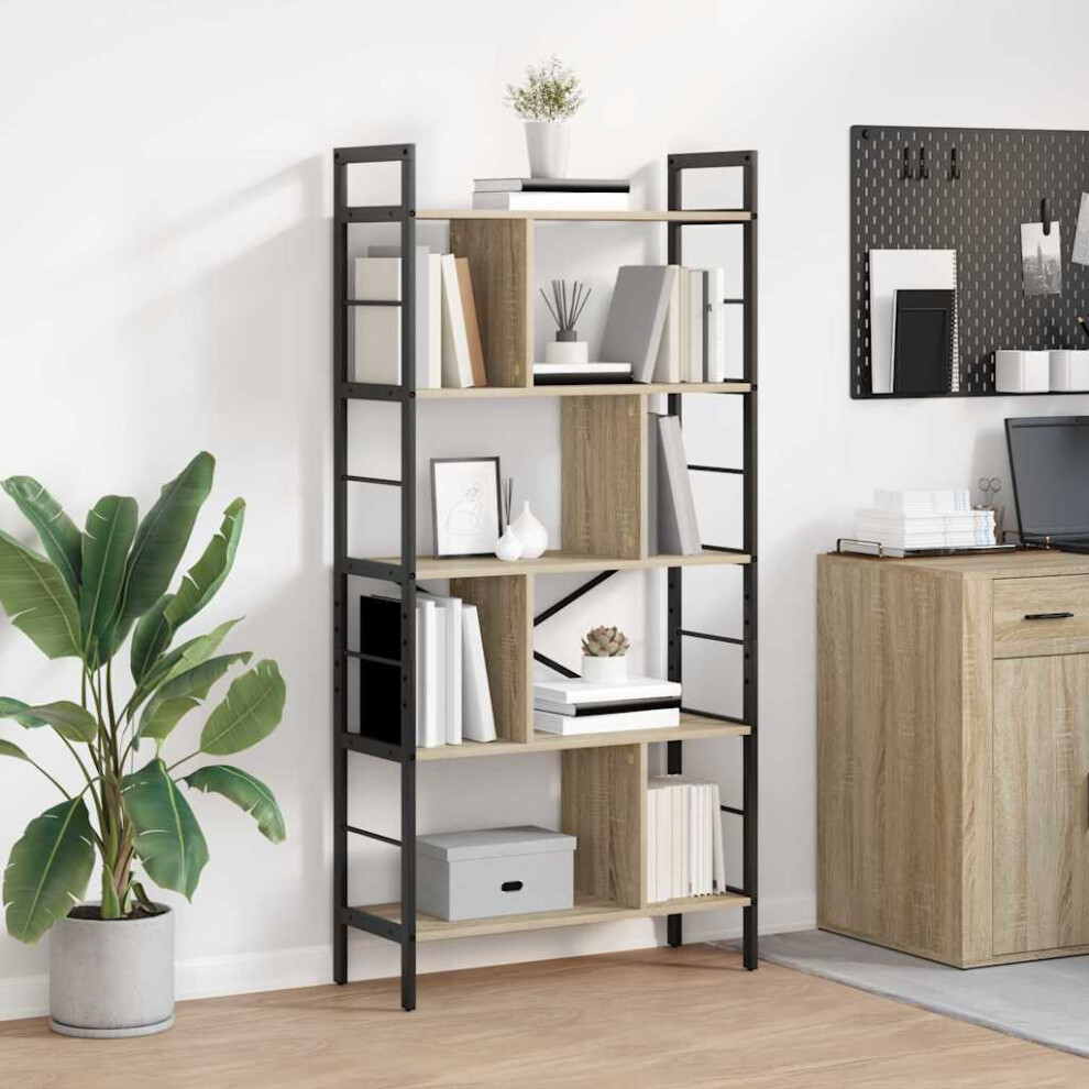 Vidaxl Bookshelf Sonoma Oak 75 X 30 X 156 Cm Engineered Wood
