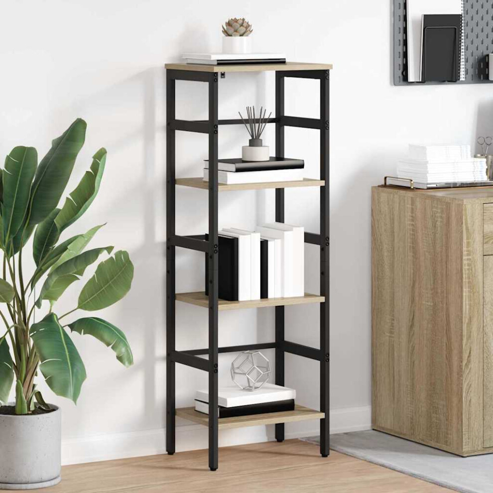 Vidaxl Bookshelf Sonoma Oak 40 X 29.5 X 115 Cm Engineered Wood