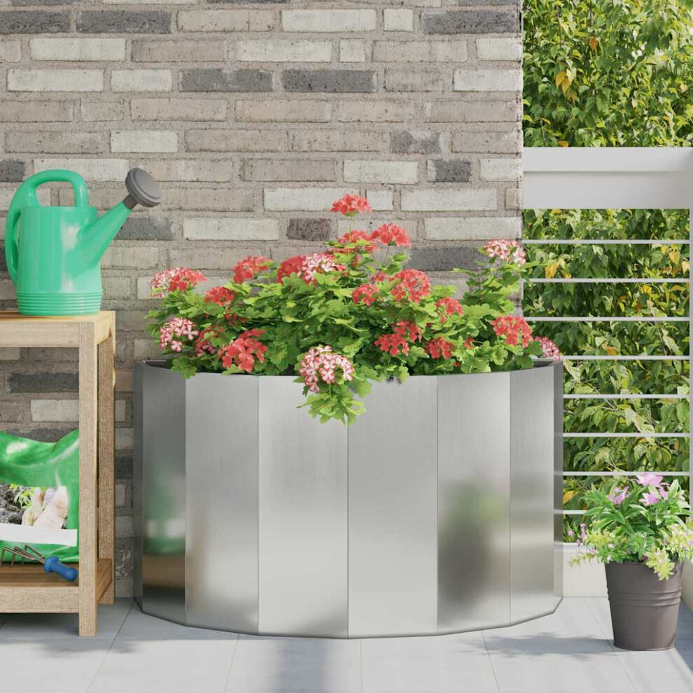 Vidaxl Planter 90 X 45 X 50 Cm Galvanised Steel Silver