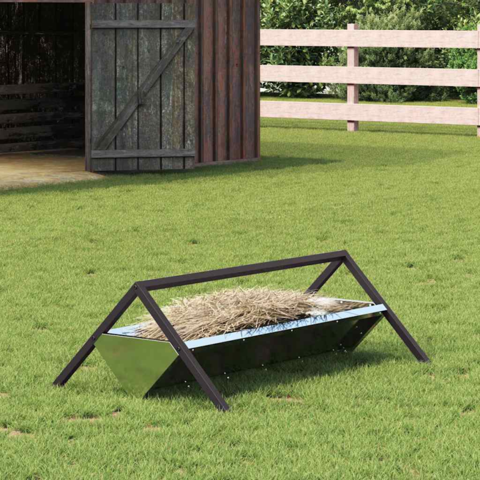 Vidaxl Livestock Feeding Trough 111 X 76 X 38 Cm Silver