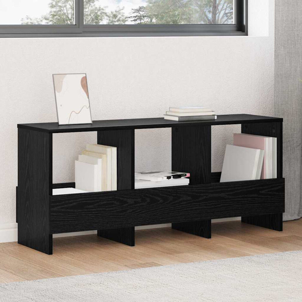 Vidaxl Magazine Rack Oak 102 X 30 X 45 Cm Black