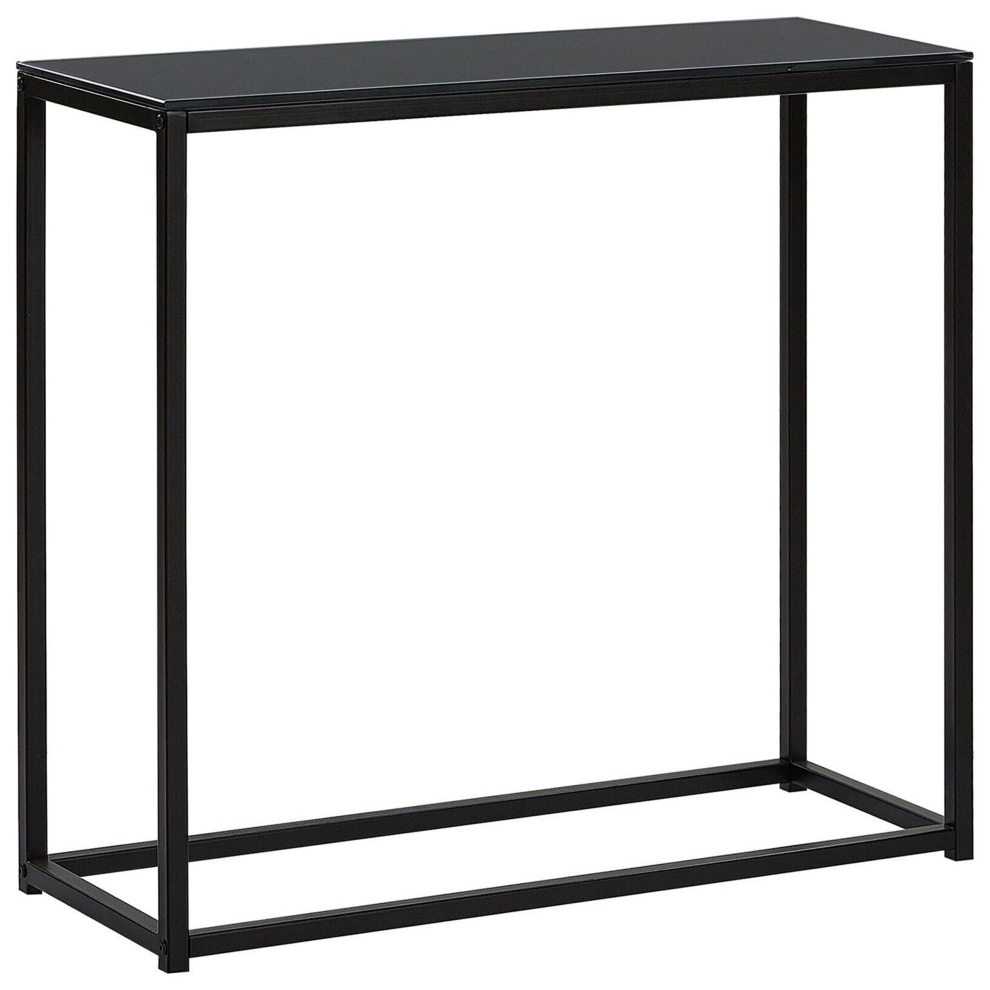 Beliani Console Table Delano Tempered Glass Black