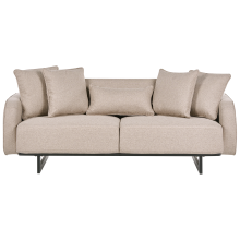 Sofa 3 Seater SVANEK Fabric Light Brown