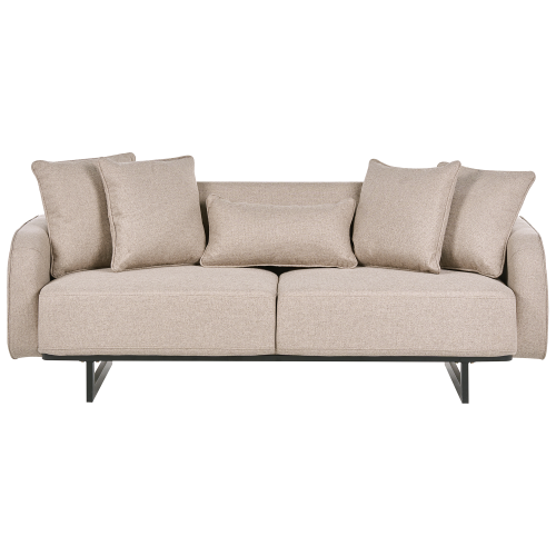Beliani Sofa 3 Seater SVANEK Fabric Light Brown