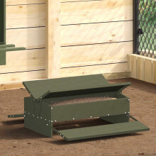 vidaXL Chicken Treadle Feeder Olive Green 75 x 53 x 20.5 cm
