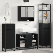 vidaXL Bathroom Cabinet Black Oak 40 x 30 x 100 cm Engineered Wood