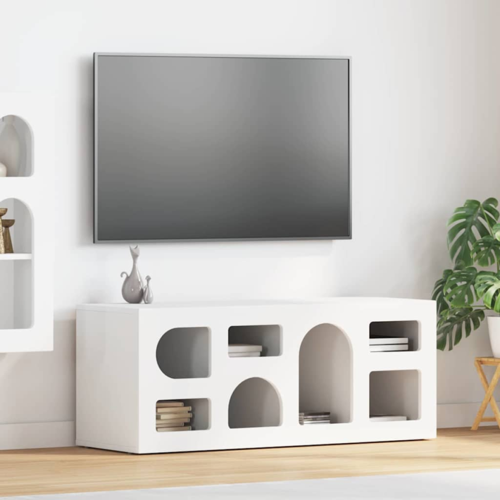 Vidaxl Tv Cabinet White 100 X 35 X 40 Cm Engineered Wood