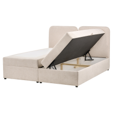Divan Bed with Storage CHANCELLOR Fabric Light Beige 160 x 200 cm (EU King Size)