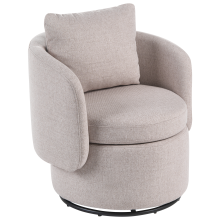 Swivel Armchair HORSENS with Storage Fabric Beige
