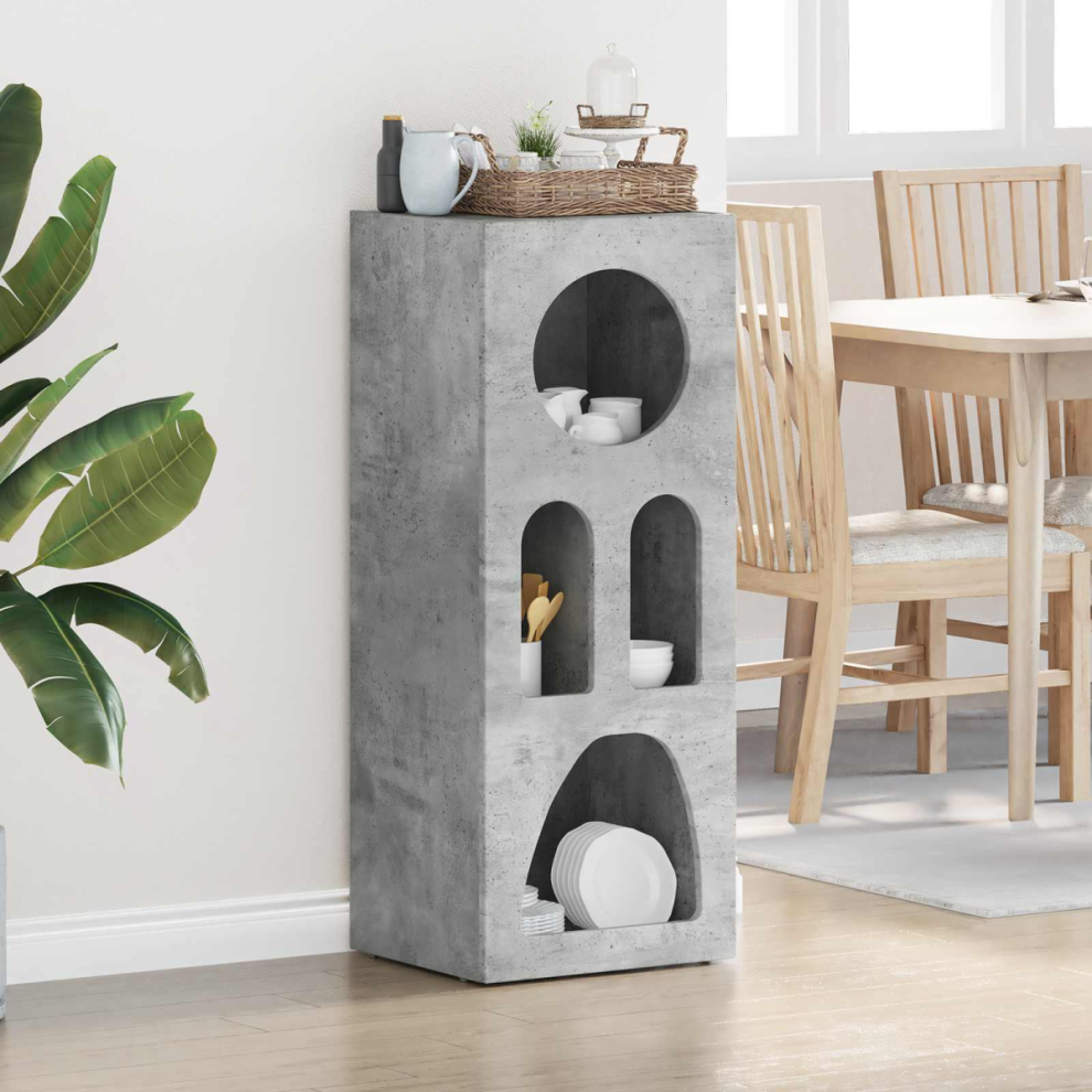 Vidaxl Sideboard Concrete 40 X 35 X 100.5 Cm Engineered Wood Grey