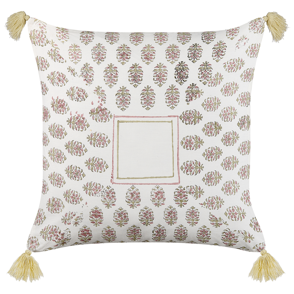Beliani Throw Cushion Setosa Cotton 45 X 45 Cm Multicolour Geometric Pattern