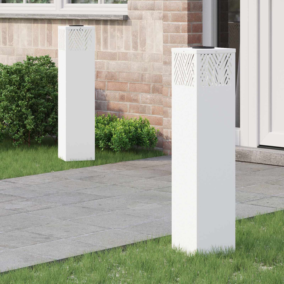 Vidaxl Solar Led Pathway Light 2 Pcs Cold Rolled Steel White