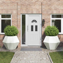 vidaXL Planter 2 pcs White 100 x 100 x 80 cm Steel