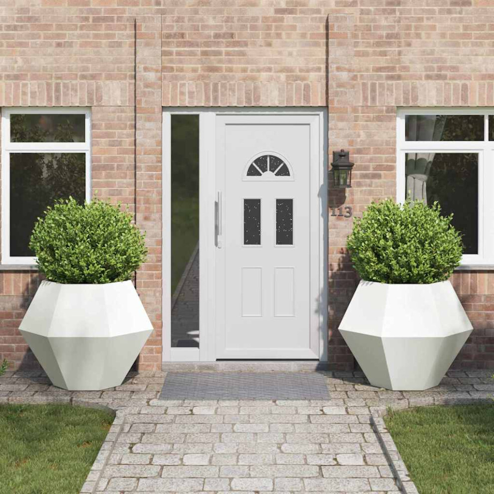 Vidaxl Planter 2 Pcs 100 X 100 X 80 Cm Steel White