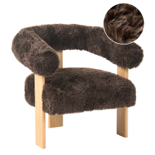 Armchair ILBRO Faux Fur Dark Brown/ Light Brown