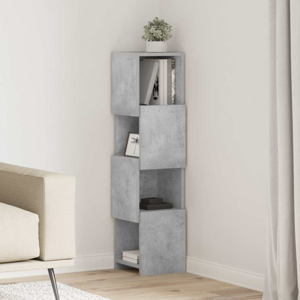 Vidaxl Corner Cabinet Concrete Grey 25.5X25x102cm Engineered Wood