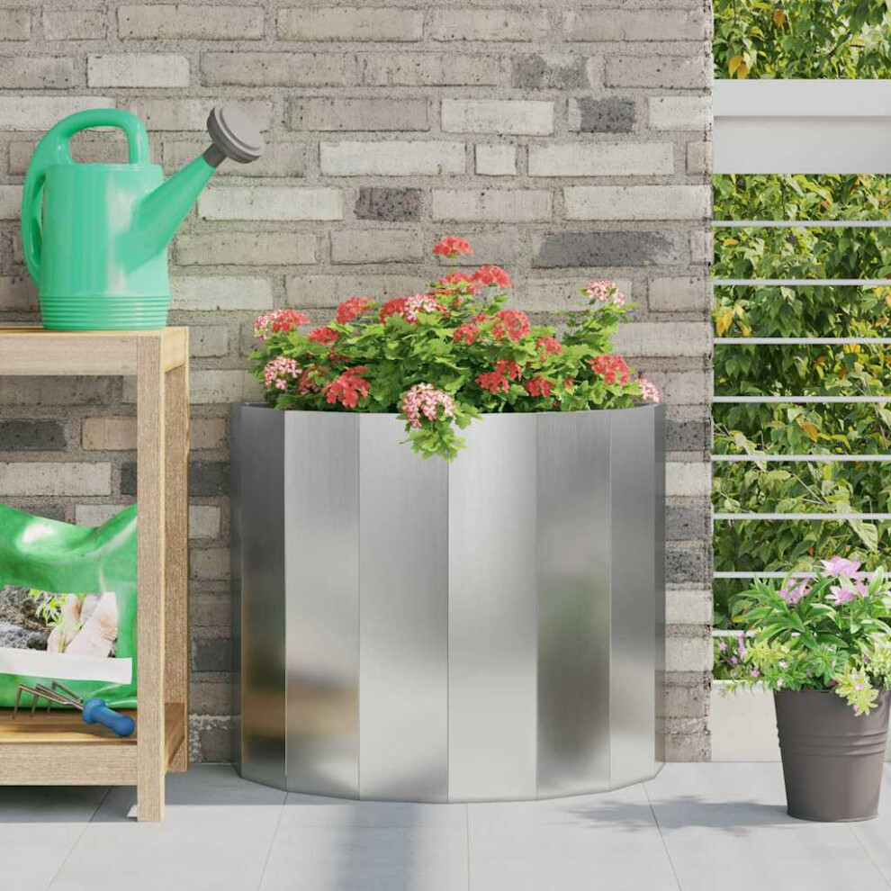 Vidaxl Planter 60 X 30 X 50 Cm Galvanised Steel Silver