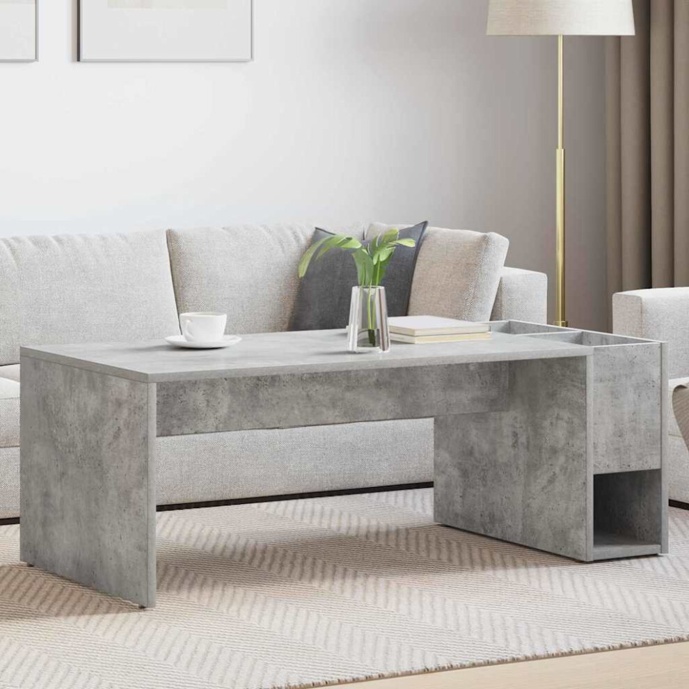 Vidaxl Coffee Table Concrete Grey 101.5 X 50 X 37 Cm Engineered Wood Brown,Grey