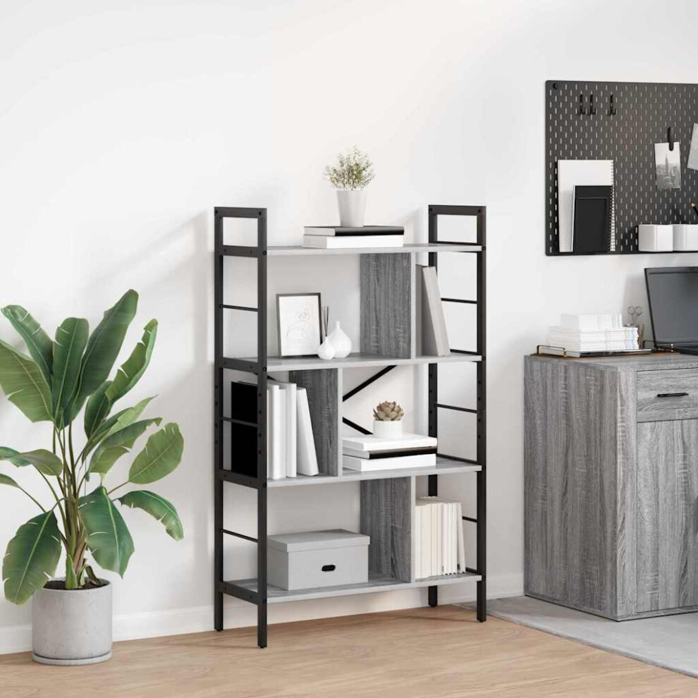 Vidaxl Bookshelf Sonoma 75 X 30 X 123.5 Cm Engineered Wood Grey