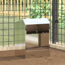 vidaXL Rabbit Feeder Silver 33.5 x 25.5 x 45.5 cm Galvanised Steel