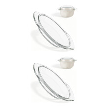 2Stk Transparenter Glasdeckel Mikrowelle Hitzebeständig Spritzschutz