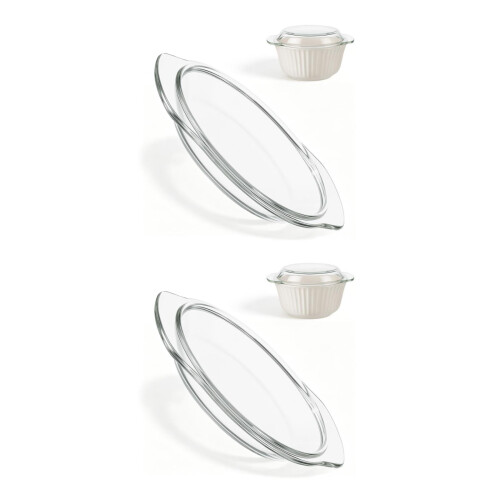 2Stk Transparenter Glasdeckel Mikrowelle Hitzebeständig Spritzschutz