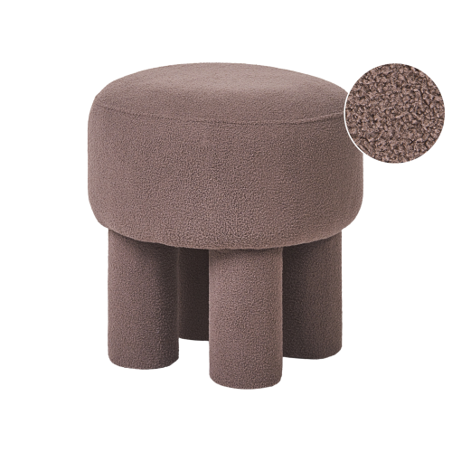 Beliani Footstool CANBY Boucle Brown