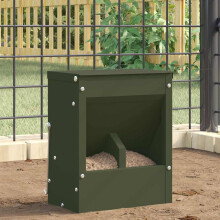 vidaXL Rabbit Feeder Olive Green 20 x 12.5 x 25 cm Cold-Rolled Steel