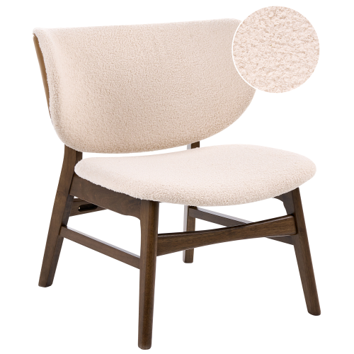 Beliani Armchair DAY Boucle Brown/ Light Beige