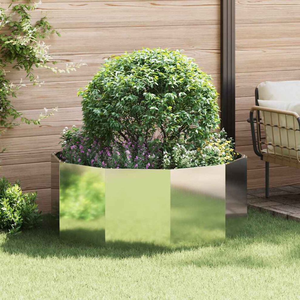 Vidaxl Planter 120 X 120 X 50 Cm Galvanised Steel Silver