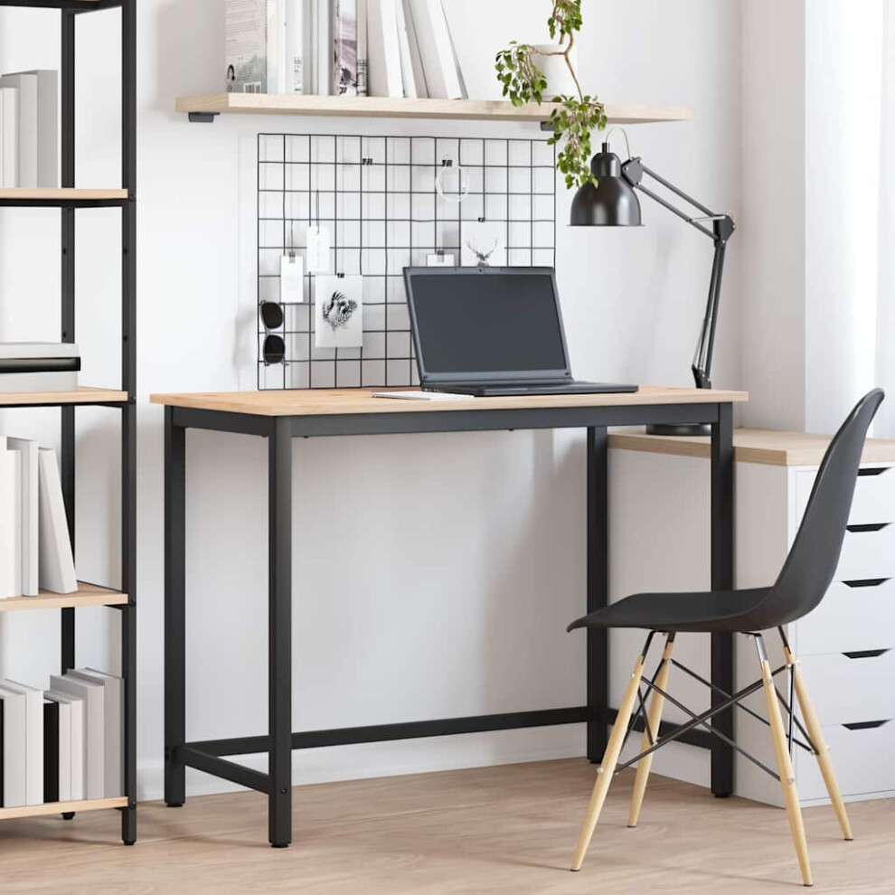 Vidaxl Table Natural 100 X 50 X 77 Cm Engineered Wood And Steel