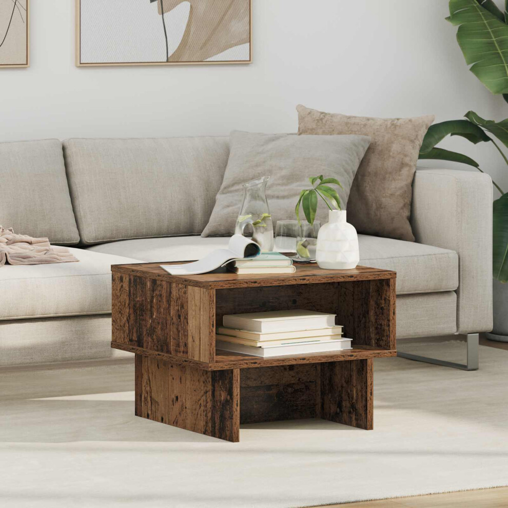 Vidaxl Coffee Table Old Wood 48 X 46 X 35 Cm Engineered Wood Brown