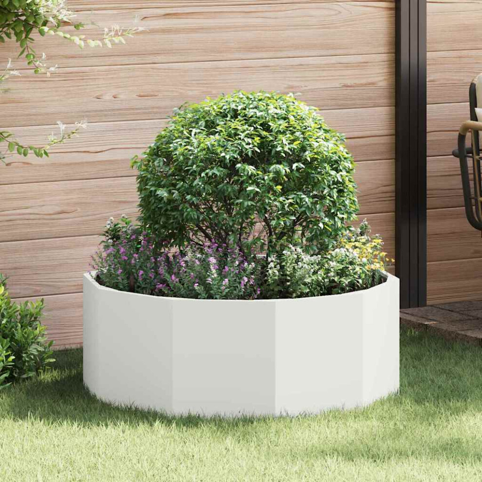 Vidaxl Planter 90 X 90 X 35 Cm Steel White