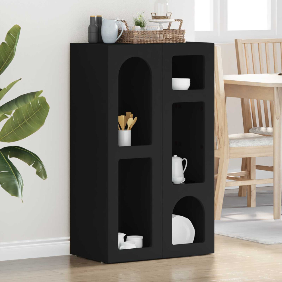 Vidaxl Sideboard 59 X 35 X 100.5 Cm Engineered Wood Black