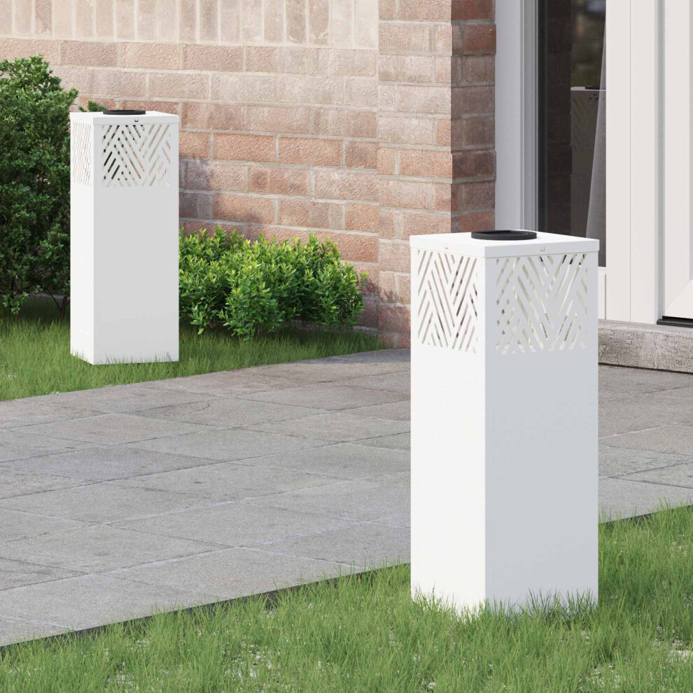 Vidaxl Solar Led Pathway Light 2 Pcs Cold Rolled Steel White