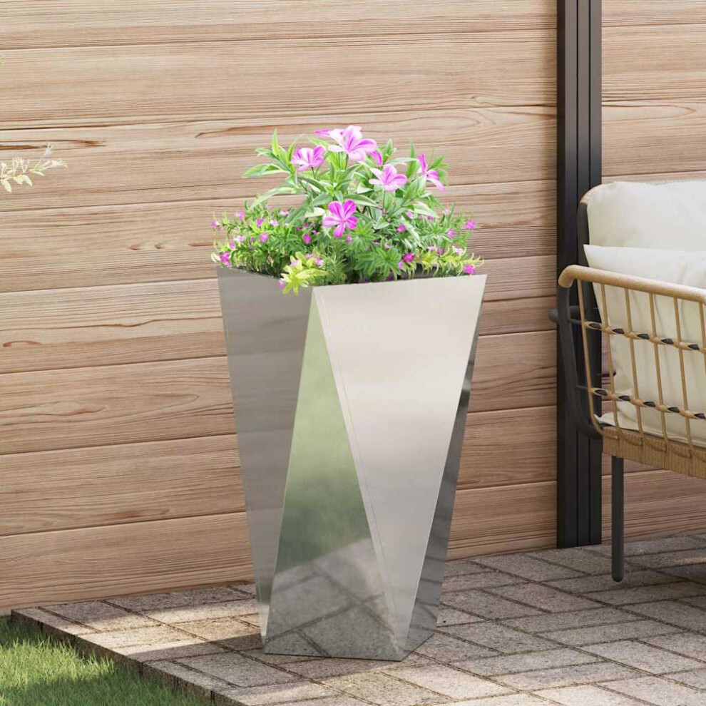 Vidaxl Planter 40 X 40 X 75 Cm Galvanised Steel Silver