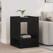 vidaXL End Table Black Oak 40 x 40 x 56 cm Engineered Wood
