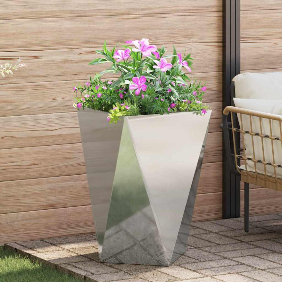 Vidaxl Planter 50 X 50 X 75 Cm Galvanised Steel Silver