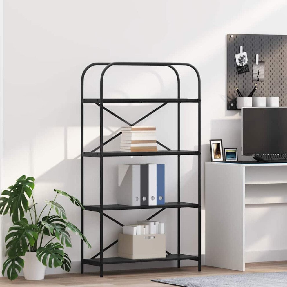 Vidaxl Bookshelf Oak 80 X 30 X 146 Cm Engineered Wood Black