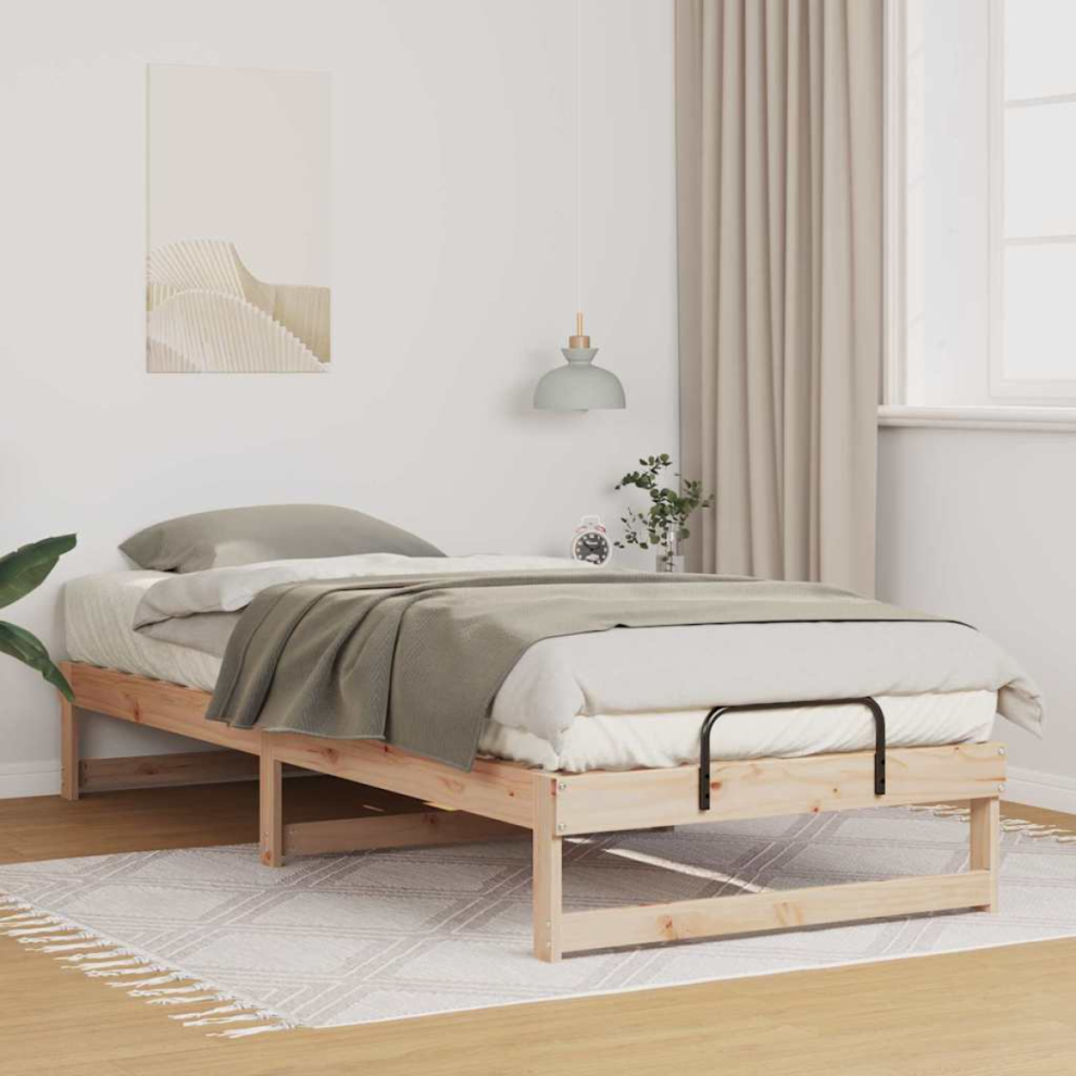 Vidaxl Bed Frame Brown 100 X 220 Cm Solid Pine Wood