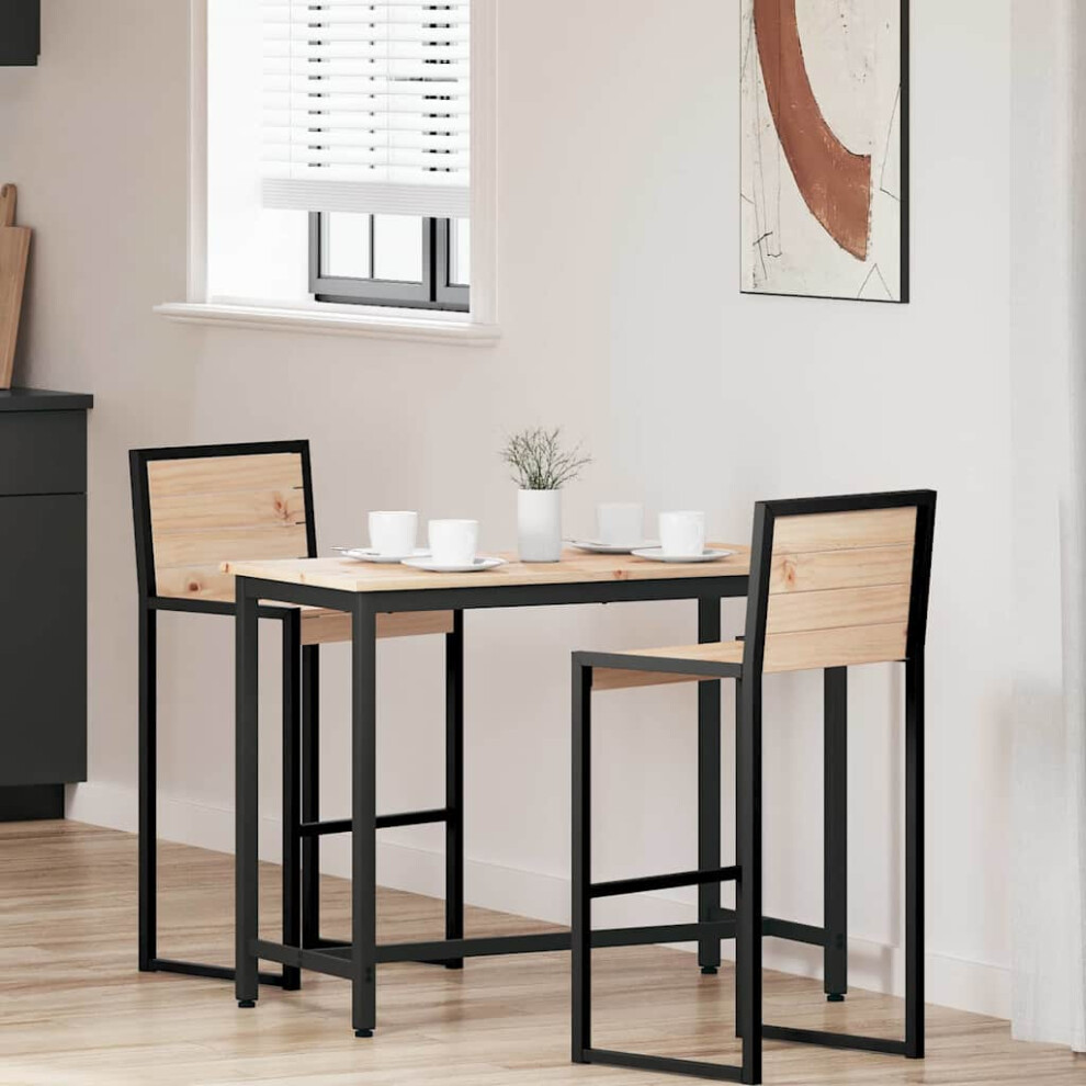 Vidaxl Table Natural 100 X 50 X 77 Cm Engineered Wood And Steel