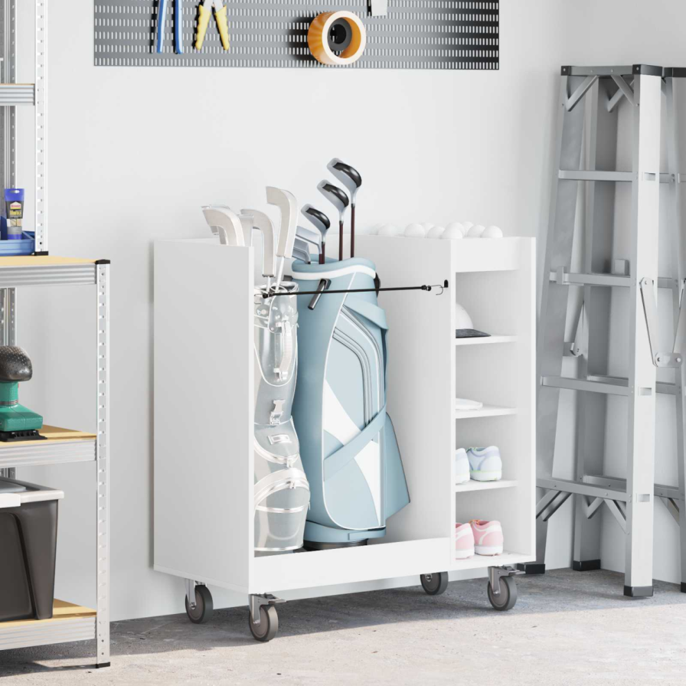 Vidaxl Golf Cabinet With Wheel Plain 90 X 45 X 98 Cm White