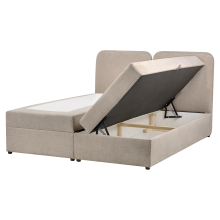 Divan Bed with Storage CHANCELLOR Fabric Taupe 160 x 200 cm (EU King Size)