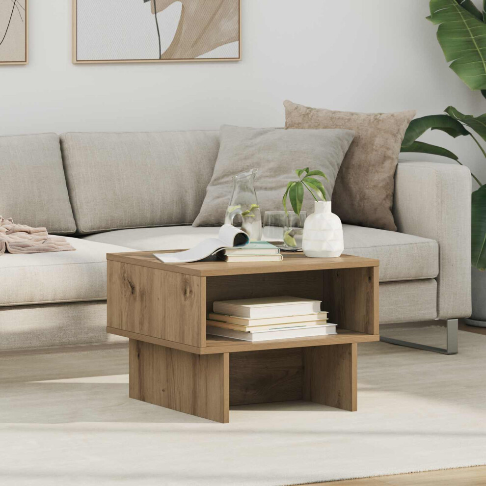 Vidaxl Coffee Table Artisan Oak 48 X 46 X 35 Cm Engineered Wood Brown