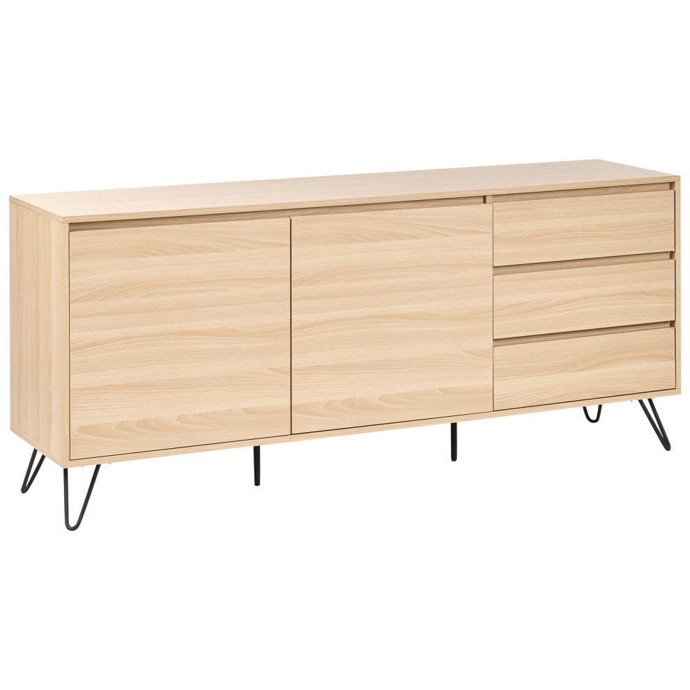 Beliani 2 Door Sideboard Cardigan Light Brown